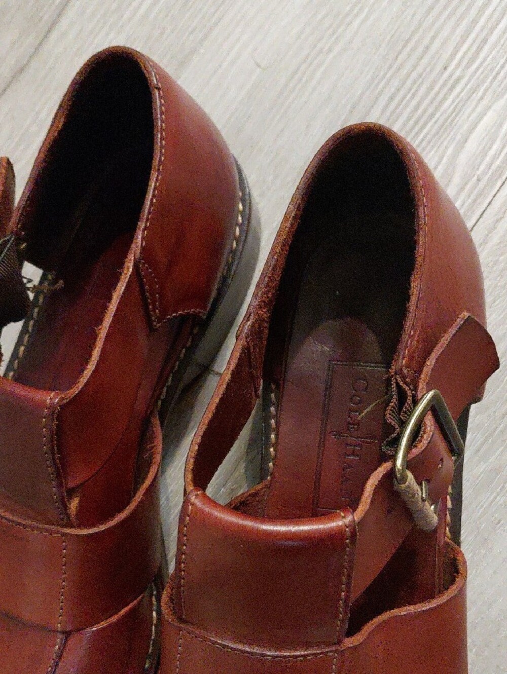 Cole Haan Men's Brown Leather Fisherman Sandals with Buckle - Picture 3 of 7